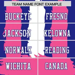 Royal Pink and White Graffiti Flag Football Jersey 4