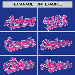 Royal Pink Color Block Authentic Baseball Jersey 3