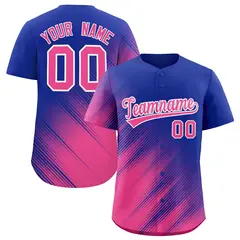 Royal Pink Diagonal Stripe Gradient Fashion Baseball Jersey