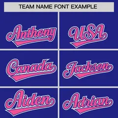 Royal Pink Edge Color Block Baseball Jersey 3