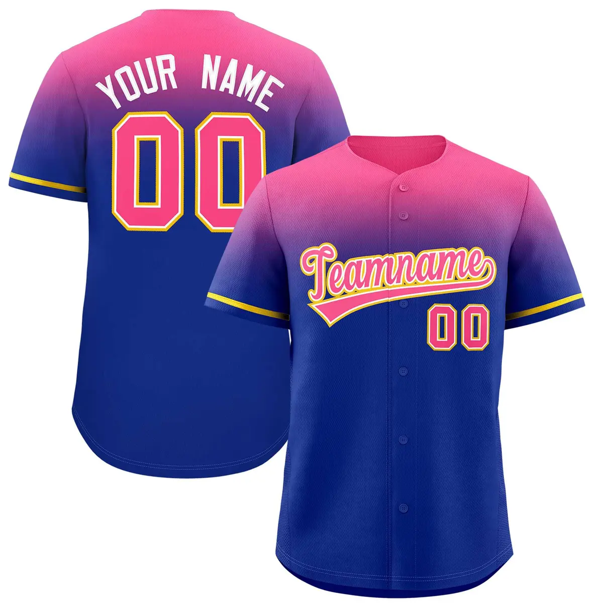 Royal Pink Gradient Authentic Baseball Jersey