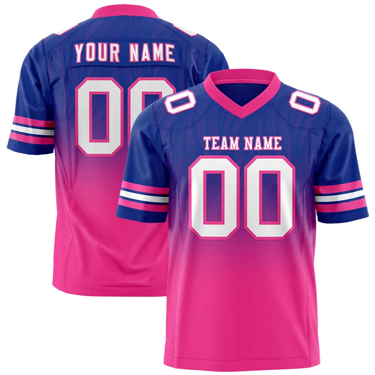 Royal Pink Gradient Outdoor Flag Football Jersey