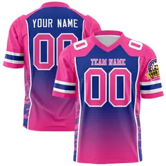 Royal Pink Gradient Side Pattern Authentic Football Jersey 1
