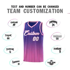 Royal Pink Gradient Stripe Basketball Jersey 4