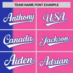 Royal Pink Gradient Stripe Two-Button Softball Jersey 3