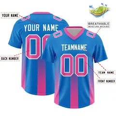 Royal Pink Gradient Vertical Stripe Team Football Jersey 2