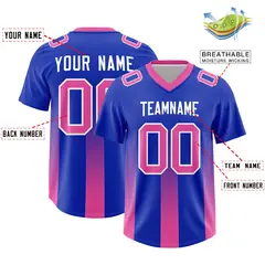 Royal Pink Gradient Vertical Stripe Team Football Jersey 2