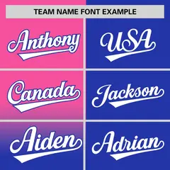 Royal Pink Half Gradient Authentic Baseball Jersey 3