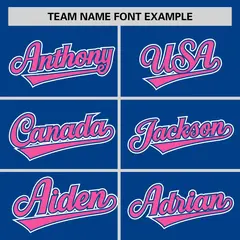Royal Pink Half Stripe Authentic Baseball Jersey 3