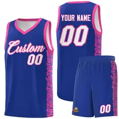 Royal Pink Indians Pattern Basketball Uniform Jersey 1