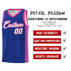 Royal Pink Indians Pattern Basketball Uniform Jersey 2