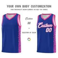 Royal Pink Indians Pattern Basketball Uniform Jersey 3