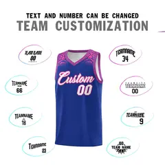 Royal Pink Indians Print Basketball Uniform Jersey 4