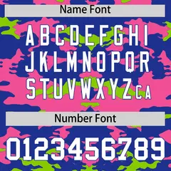 Royal Pink Neon Green Camo Sleeveless Baseball Jersey 4