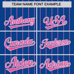 Royal Pink Pinstripe Two-Tone Authentic Baseball Jersey 3