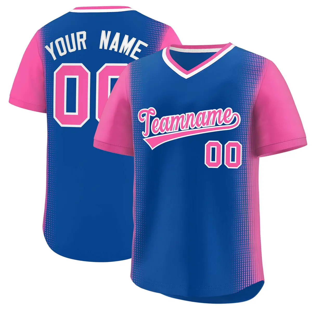 Royal Pink Raglan Pullover Baseball Jersey