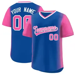 Royal Pink Raglan Pullover Baseball Jersey 1