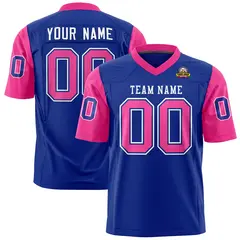 Royal Pink Raglan Sleeves Authentic Football Jersey 1