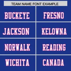 Royal Pink Shoulder Star Pattern Flag Football Jersey 3