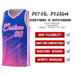 Royal Pink Splash Basketball Uniforms for School 2