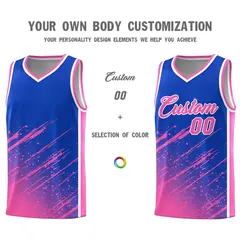 Royal Pink Splash Basketball Uniforms for School 3