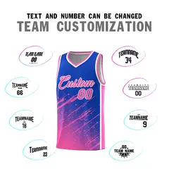 Royal Pink Splash Basketball Uniforms for School 4