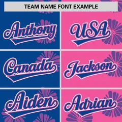 Royal Pink Split Flower Graffiti Authentic Baseball Jersey 3