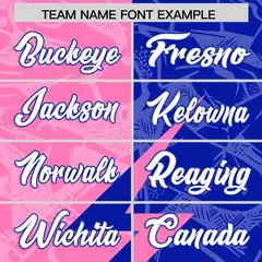 Royal Pink Split Lightning Pattern Football Jersey 3