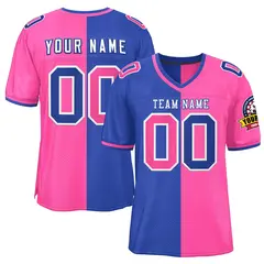 Royal Pink Split Two Tone Authentic Football Jersey 1