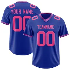 Royal Pink Square Neckline Classic Authentic Football Jersey 1