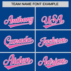 Royal Pink Star Ribbing Authentic Baseball Jersey 3