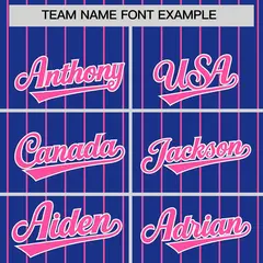 Royal Pink Stripe Raglan Sleeves Fashion Baseball Jersey 3