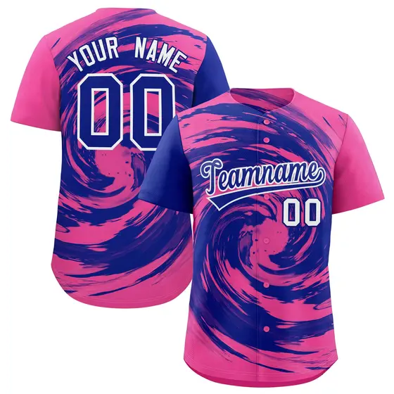 Royal Pink Swirl Graffiti Pattern Authentic Baseball Jersey