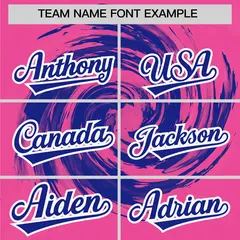 Royal Pink Swirl Graffiti Pattern Authentic Baseball Jersey 3