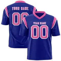 Royal Pink Two-Tone Shoulder Cut Flag Football Jersey 1