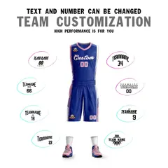 Royal Pink-White Classic Sets Basketball Jersey 4