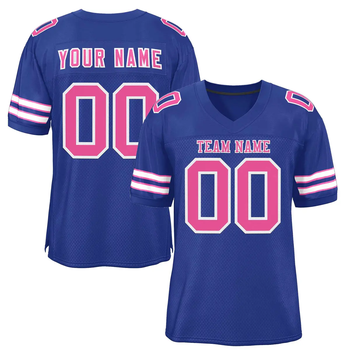 Royal Pink-White Classic Style Authentic Football Jersey