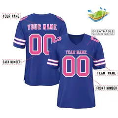 Royal Pink-White Classic Style Authentic Football Jersey 2