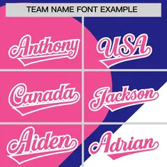 Royal Pink-White Color Block Half Heart Baseball Jersey 3