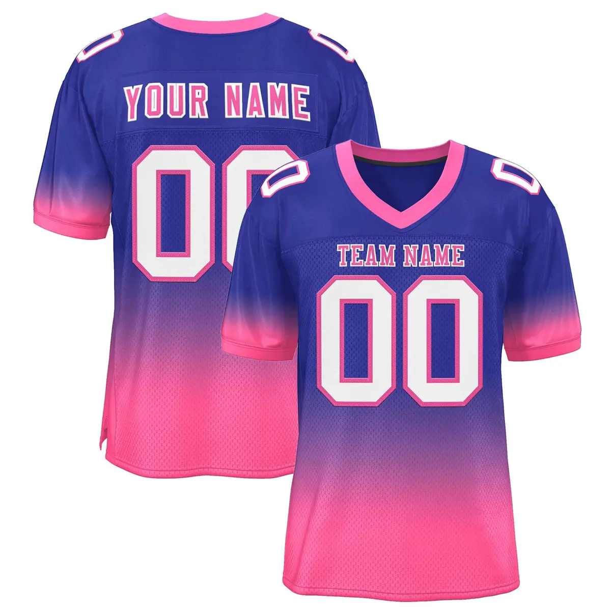Royal Pink-White Gradient Fashion Team Football Jersey
