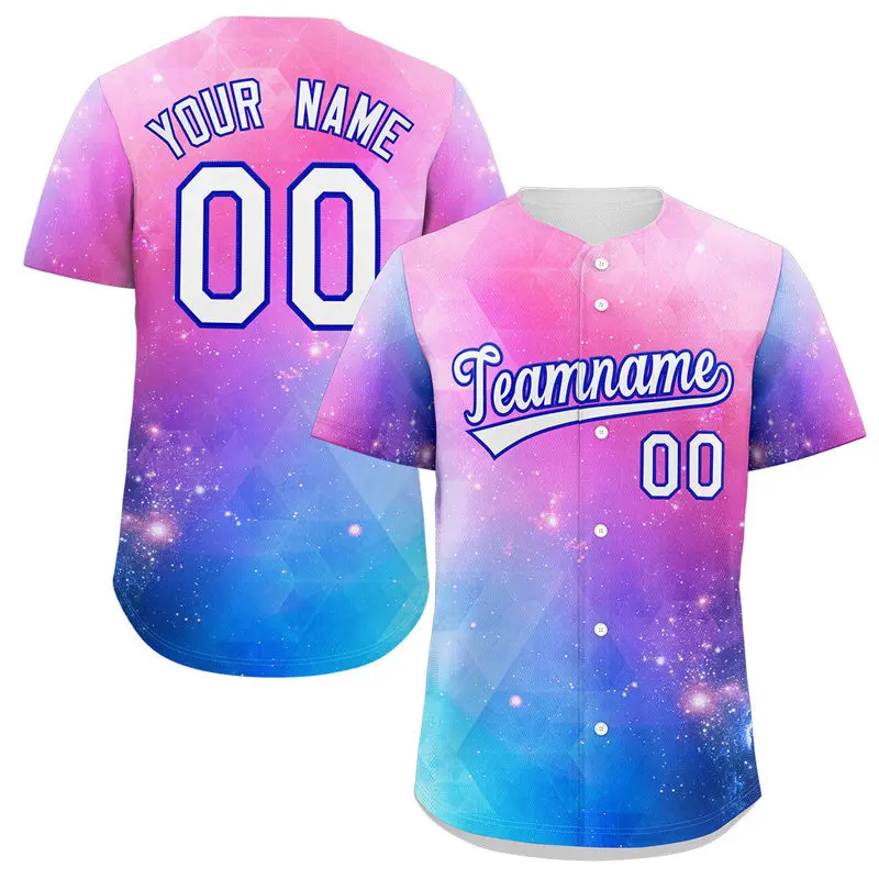 Royal Pink White-Royal Graffiti Authentic Baseball Jersey