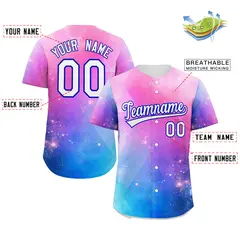 Royal Pink White-Royal Graffiti Authentic Baseball Jersey 2