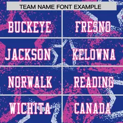 Royal Pink White Star Graffiti Authentic Football Jersey 3