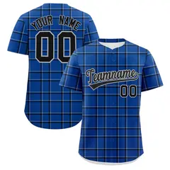 Royal Plaid Authentic Baseball Jersey