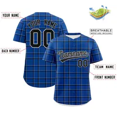 Royal Plaid Authentic Baseball Jersey 2