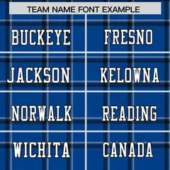 Royal Plaid Pattern Authentic Football Jersey 3