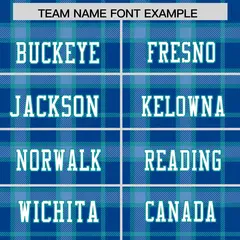 Royal Plaid Pattern Authentic Football Jersey 3