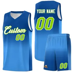 Royal Powder Blue Gradient Fashion Sets Basketball Jersey
