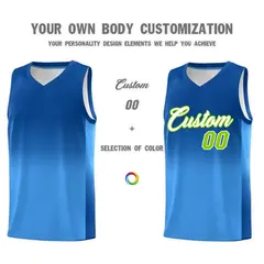 Royal Powder Blue Gradient Fashion Sets Basketball Jersey 3
