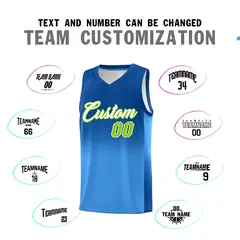 Royal Powder Blue Gradient Fashion Sets Basketball Jersey 4